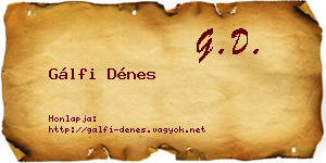 Gálfi Dénes névjegykártya
