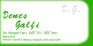 denes galfi business card